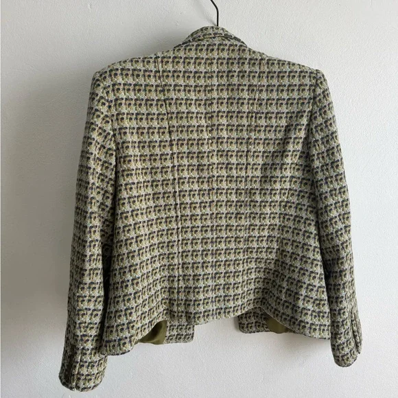 Talbots Women's 12 Tweed Jacket Blazer - Green - Picture 2 of 3